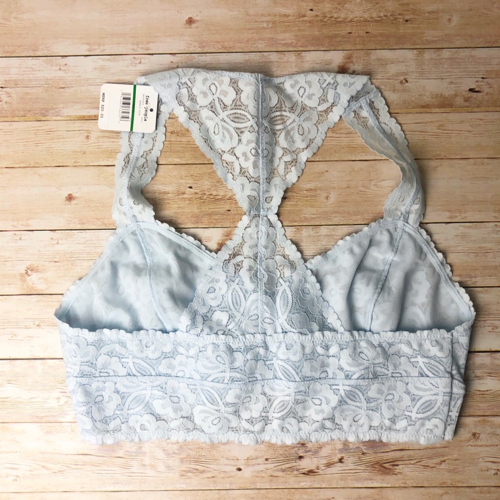 🆕 Free People Galloon Lace Bralette barely blue - Picture 5 of 8